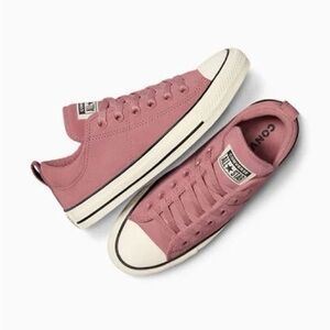 NWT CONVERSE ALLSTAR Womens Leather Pink Fuzzy Sneakers US 65